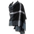 thumbnail image 1 of stylesilove woven plaid blanket shawl wrap with frayed edge (green), 1 of 4