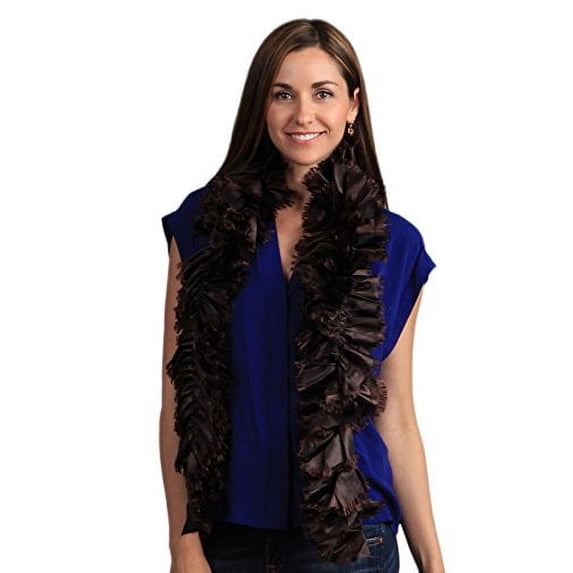 StylesIlove Chic Ruffled Elegant Womens Scarf (Chocolate)