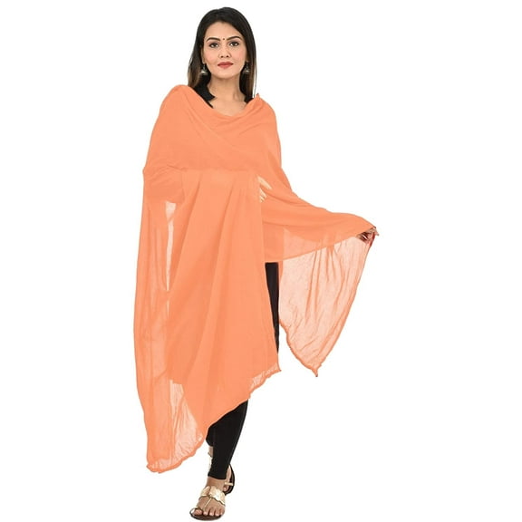 Stylesindia Cotton Solid Colors Women Dupatta scarves Shawl (Peach)