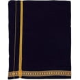 thumbnail image 1 of Stylesindia Fancy Border Colored Single Layer Dhoti Mundu Vesti 2.0mts (Black), 1 of 2