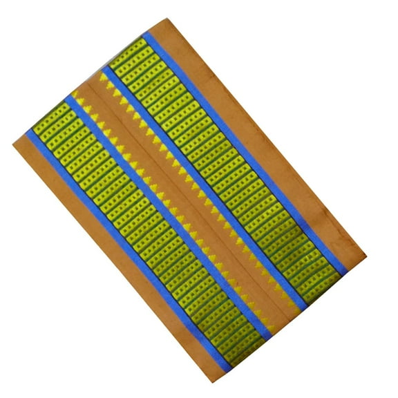 Stylesindia Men's Cotton Angavastram Stoles with Resham Border - 1.8 Meters Length Dupatta (Khavi)