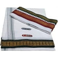 thumbnail image 1 of Stylesindia Men's Cotton Colored Dhoti with Angavastram (Towel) - (White), 1 of 1