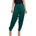 thumbnail image 1 of Stylesindia Solid Cotton Viscose Lycra Women's Patiala Harem Pants (Dark Green), 1 of 3