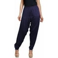 thumbnail image 1 of Stylesindia Solid Cotton Viscose Lycra Women's Patiala Harem Pants (Navy), 1 of 3