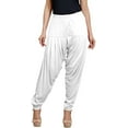 thumbnail image 1 of Stylesindia Solid Cotton Viscose Lycra Women's Patiala Harem Pants (White), 1 of 3