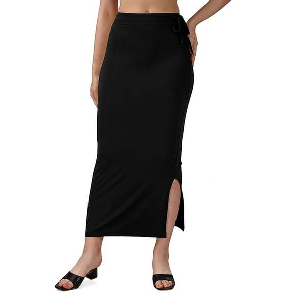 Stylesindia Stretchable Saree Shapewear Petticoat for Women, Cotton Blended,Petticoat,Skirts for Women,Shape Wear Dress (BLACK, 2XL)