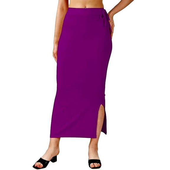 Stylesindia Stretchable Saree Shapewear Petticoat for Women, Cotton Blended,Petticoat,Skirts for Women,Shape Wear Dress (PURPLE, 3XL)