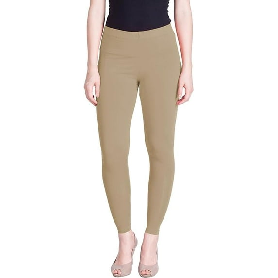 Stylesindia Women Leggings Breathable Women Wear Versatile Tights for Women Elastic Waistband Comfort Lady Leggings (Cotton, Beige)