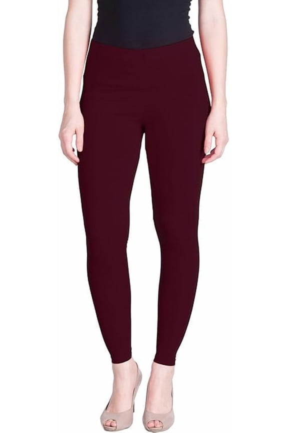 Women Leggings Breathable Women Wear Versatile Tights for Women Elastic Waistband Comfort Lady Leggings (Cotton, Wine)