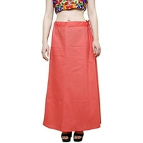 Stylesindia Women's Cotton Readymade Indian Inskirt Saree Petticoats Underskirt - Coral