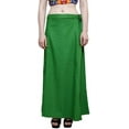 thumbnail image 1 of Stylesindia Women's Cotton Readymade Indian Inskirt Saree Petticoats Underskirt - Green, 1 of 2