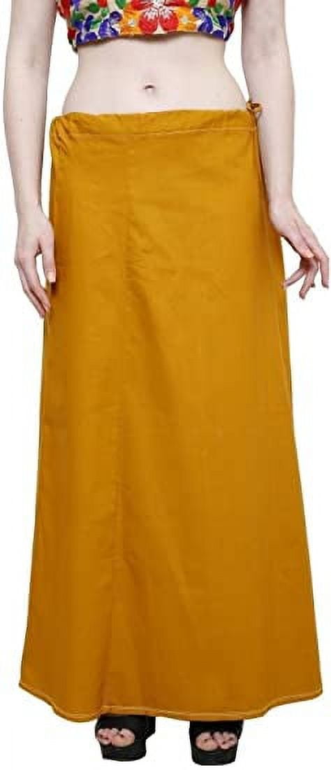 Stylesindia Women’s Cotton Saree Petticoat – Adjustable Waist Underskirt, Deep Green & Violet, One Size Fits Up To 42” Waist - View #7