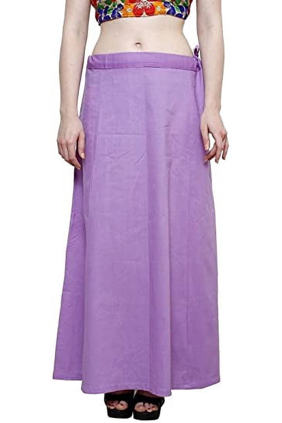 Women's Cotton Readymade Indian Inskirt Saree Petticoats Underskirt - Purple