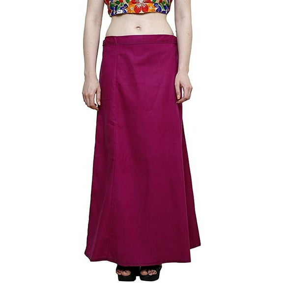 Stylesindia Women's Cotton Readymade Indian Inskirt Saree Petticoats Underskirt -Rani Pink