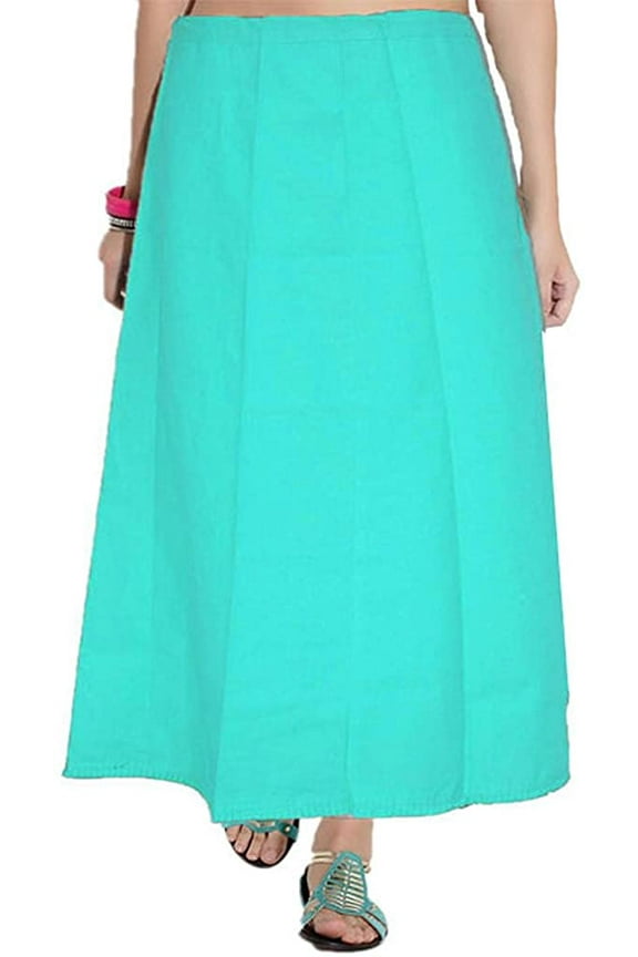 Women's Cotton Readymade Indian Inskirt Saree Petticoats Underskirt - Turquoise