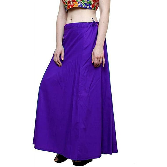 Stylesindia Women's Cotton Readymade Indian Inskirt Saree Petticoats Underskirt -Violet