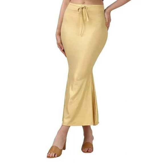 Stylesindia Women's High Waist Slim Bodycon Shimmer Party Club Night Out Maxi Long Pencil Skirts ( 3X-Large, Gold)