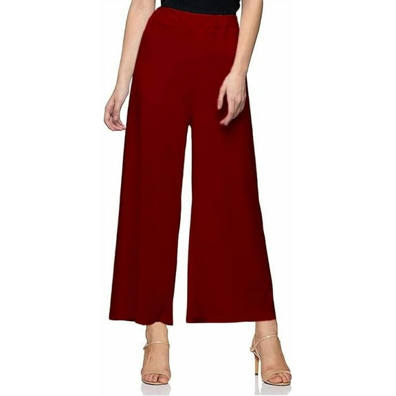 Stylesindia™ Women's Palazzo Pants - Soft Rayon Bottom Pants for Tops, Tees & Kurta Kurtis (Wine)