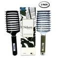 thumbnail image 1 of Styling Hair Brush Curved Vented Boar Bristle , 2 PACK, Anti-static Detangler, Thick, Fine, or Curly Hair, Wet or Dry Use, Fast Blow Drying, Use on Long or Short Hair. White & Black Brush Set, 1 of 7