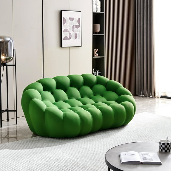 Styling foam whit mesh fabricleisure sofa,Floor oft,modern armless recliner with back,suitable for living room, apartment, bedroom and office.(Green)