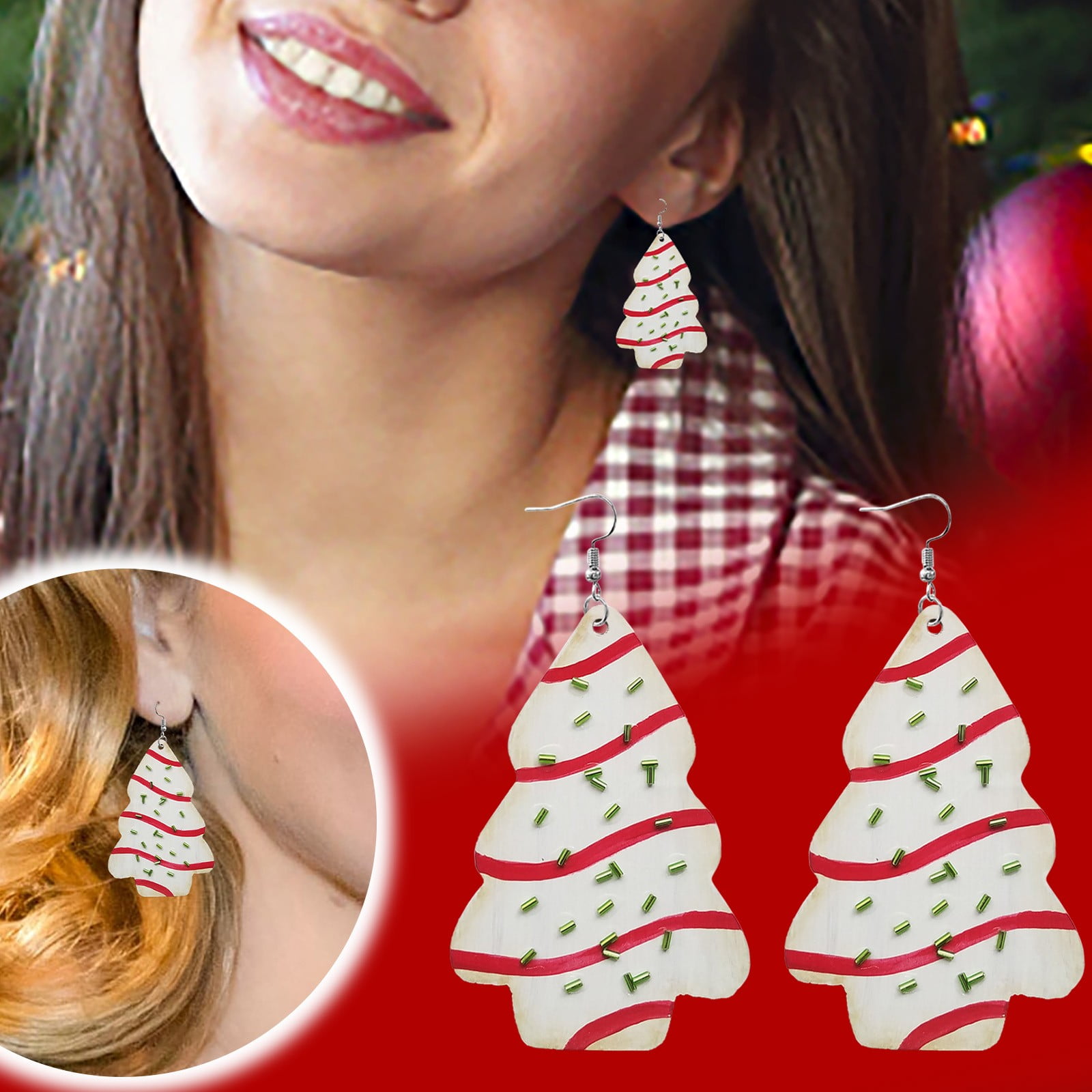 Stylish 1 Pair Cute Christmas Tree Stud Earrings For Women Girls Creative Christmas Tree Studs Gifts Walmart
