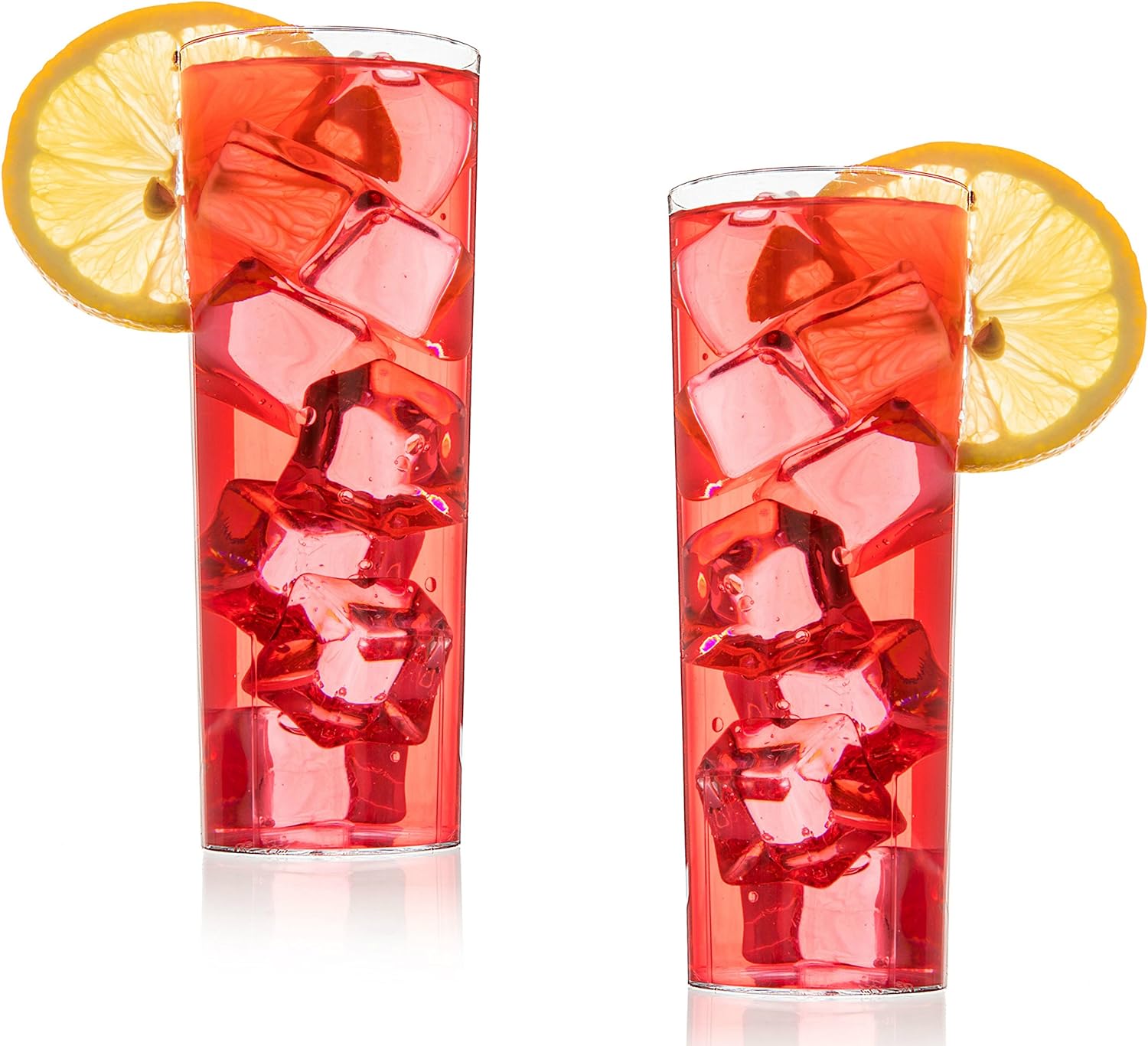 Stylish 12 Hard Plastic Highball Drinking Glasses Perfect for
