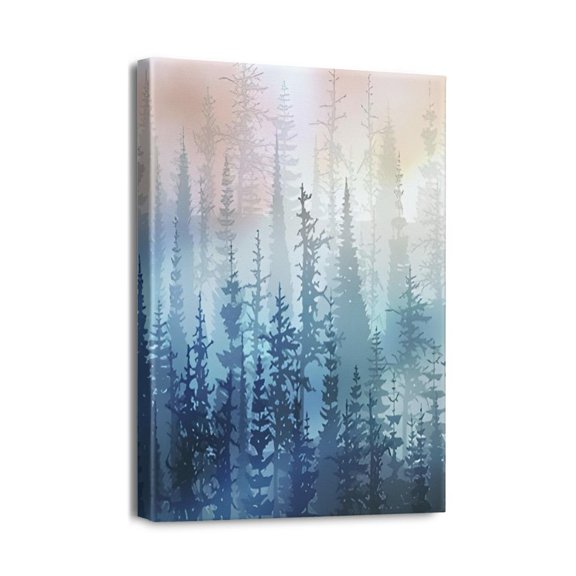 Stylish 12x16in Abstract Mountain & Forest Art Print - Modern Wall Decor for Living Room, Bedroom, & Office Refresh