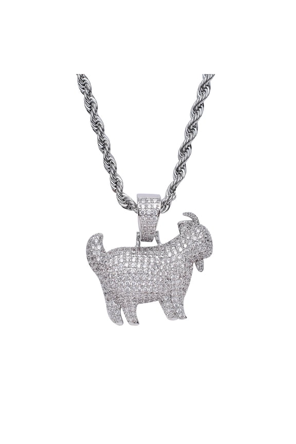 Stylish 14K Yellow Gold Little goat Pendant Necklace for Men Punk Alternative Pagan Jewelry