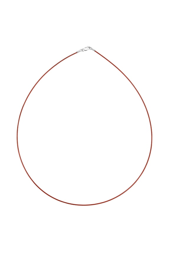 Stylish 1mm Red Jewelry Wire With Sterling Silver Clasp Necklace for Female Adult Anniversary Jewelry Gift - 16