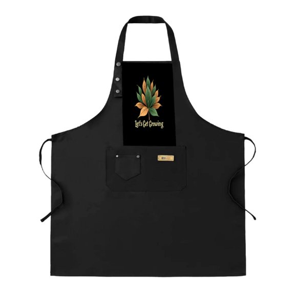 Stylish 2 Pack Adjustable Bib Apron with Leaf Motif 2 Pockets Perfect for Cooking Chef Apron for Men & Women - Mr Green Design