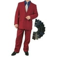 thumbnail image 1 of Stylish 2pc. Men's Regular Fit Dress Suit with 1 Free Pair of Socks - Burgundy 40R, 1 of 5