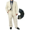 thumbnail image 1 of Stylish 2pc. Men's Regular Fit Dress Suit with 1 Free Pair of Socks - Ivory 56L, 1 of 6