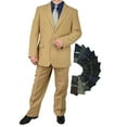 thumbnail image 1 of Stylish 2pc. Men's Regular Fit Dress Suit with 1 Free Pair of Socks - Khaki 50L, 1 of 5