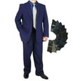 thumbnail image 1 of Stylish 2pc. Men's Regular Fit Dress Suit with 1 Free Pair of Socks - Purple 42S, 1 of 6