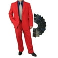 thumbnail image 1 of Stylish 2pc. Men's Regular Fit Dress Suit with 1 Free Pair of Socks - Red 42S, 1 of 6