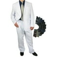 thumbnail image 1 of Stylish 2pc. Men's Regular Fit Dress Suit with 1 Free Pair of Socks - White 46S, 1 of 7