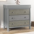Stylish 3Drawer Nursery Dresser in Sleek Gray Detachable Changing