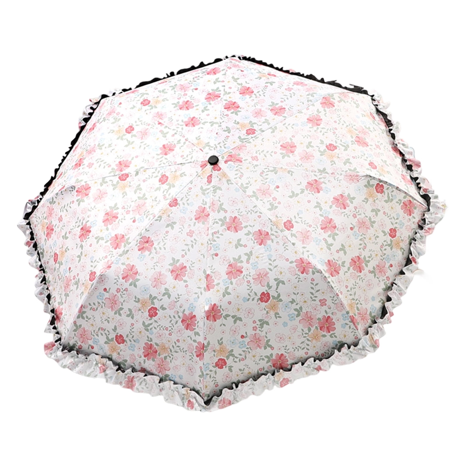 Stylish 3 Fold Umbrella With Flower Pattern And Sturdy 8 Rib ...
