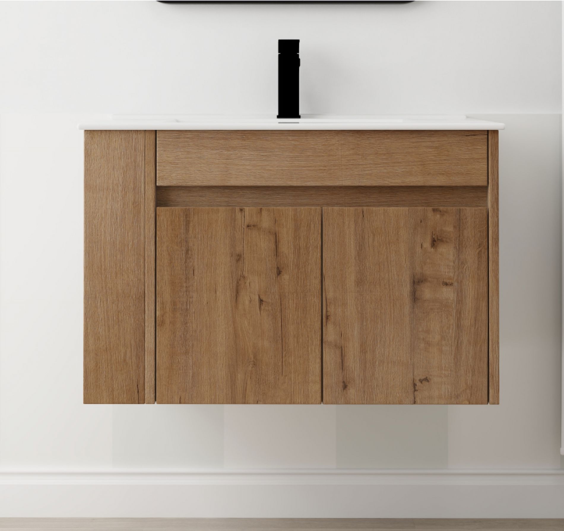 Stylish 30 Inch White Ceramic Basin Bathroom Vanity with Adjustable