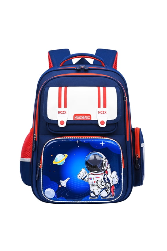 Stylish 3D Astronaut Print Backpack with Reflective Strips & Emergency Whistle, Ultra-Light Casual Daypack