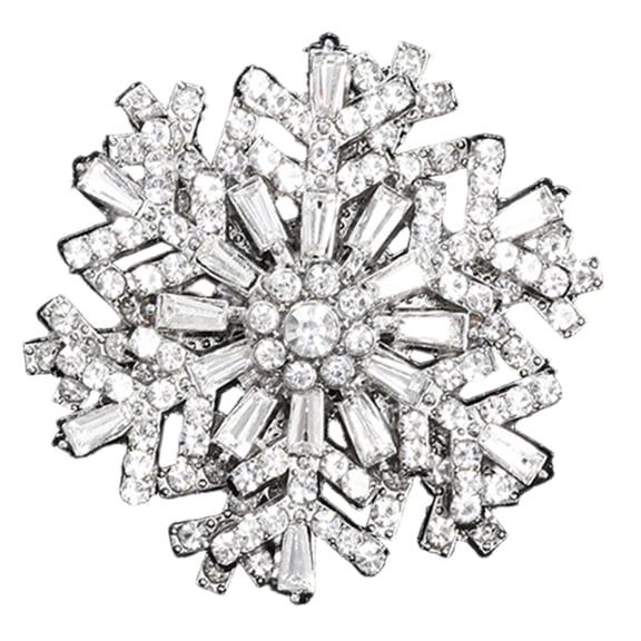 Stylish 3D Snowflake Brooch Designed To Enhances Any Ensembles Lapel Pin Suitable For Casual And Formal Settings