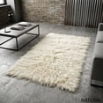 thumbnail image 1 of Stylish 3x5 Flokati Rug. Soft and fluffy 3” shag pile. 100% natural wool. Authentic Greek Flokati Rug. Off White Area Rug, 1 of 7