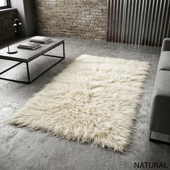 Stylish 3x5 Flokati Rug. Soft and fluffy 3” shag pile. 100% natural wool. Authentic Greek Flokati Rug. Off White Area Rug