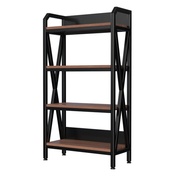 Stylish 4-Level Bakers Rack with Metal and Wooden Shelves - Durable Kitchen Organizer for Pantry, Garage, Bathroom & Closet Storage