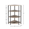 Stylish 4Tier Freestanding Corner Open Shelf for Small Spaces