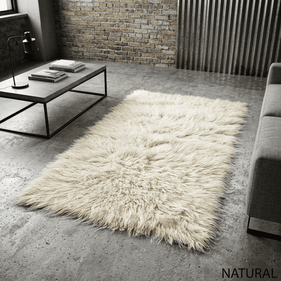 Stylish 4x6 Flokati Rug. Soft and fluffy 3” long pile. 100% natural wool. Authentic Greek Flokati Rug. Off White Area Rug