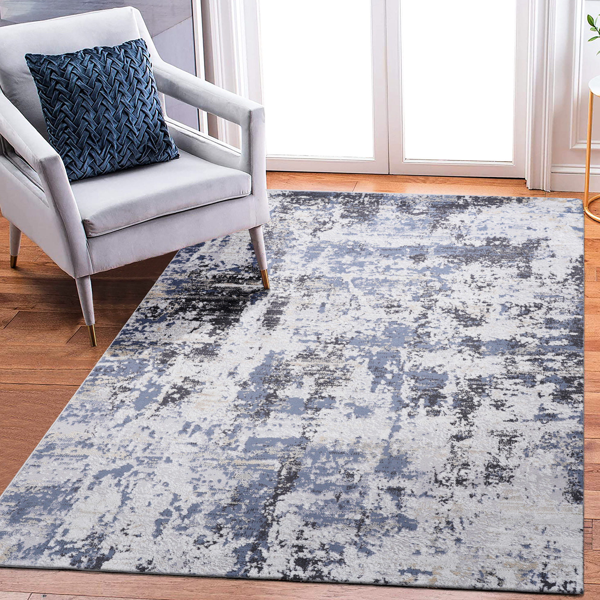 Stylish 6x9 Grey Area Rug - Non-shedding, Stain For Bedroom, Living ...