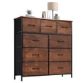 thumbnail image 1 of Stylish 9-Drawer Fabric Storage Dresser, Tall Chest of Drawers with Steel Frame and Wooden Top, Perfect for Bedroom, Closet, Entryway, Rust Brown, 1 of 9