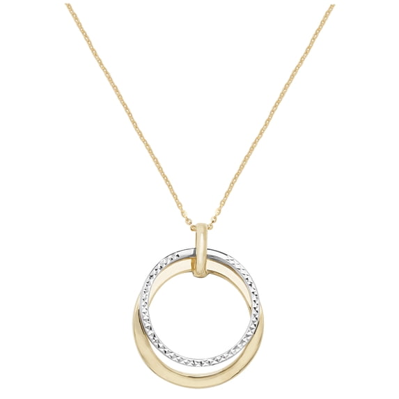 Stylish 9k 2 Colour Gold Women Necklace - 18 inch*22mm