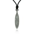 thumbnail image 1 of Stylish Aboriginal Art Surfboard Silver Pewter Charm Necklace Pendant Jewelry With Cotton Cord, 1 of 1